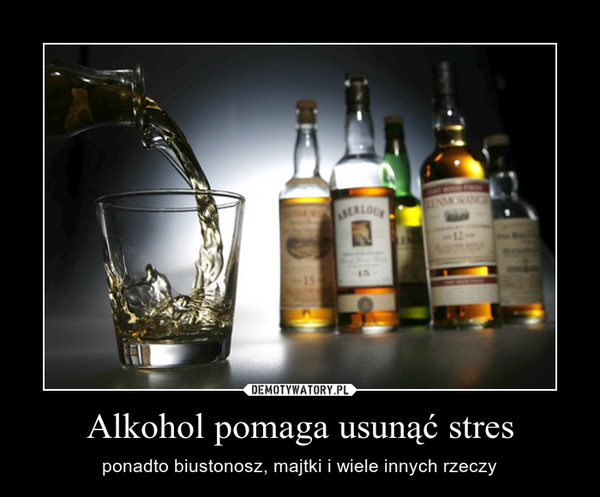 Alkohol pomaga usun±æ stres – ponadto biustonosz, majtki i wiele innych rzeczy  