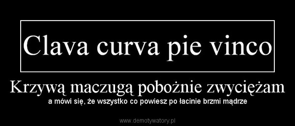 Krzywą maczugą pobożnie zwyciężam – a mówi się, że wszystko co powiesz po łacinie brzmi mądrze 