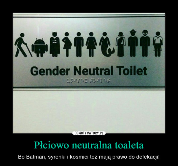Płciowo neutralna toaleta – Bo Batman, syrenki i kosmici też mają prawo do defekacji! Gender Neutral Toilet