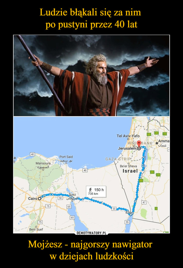 Mojżesz - najgorszy nawigator w dziejach ludzkości –  