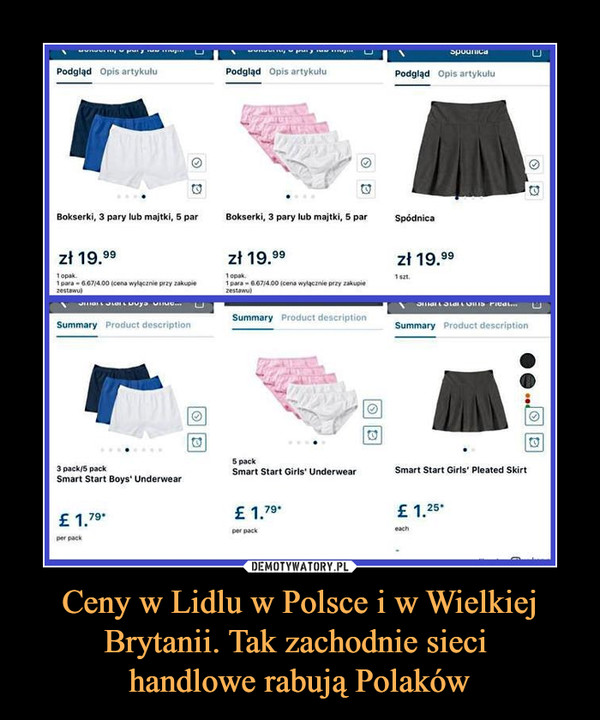 Ceny w Lidlu w Polsce i w Wielkiej Brytanii. Tak zachodnie sieci 
handlowe rabują Polaków