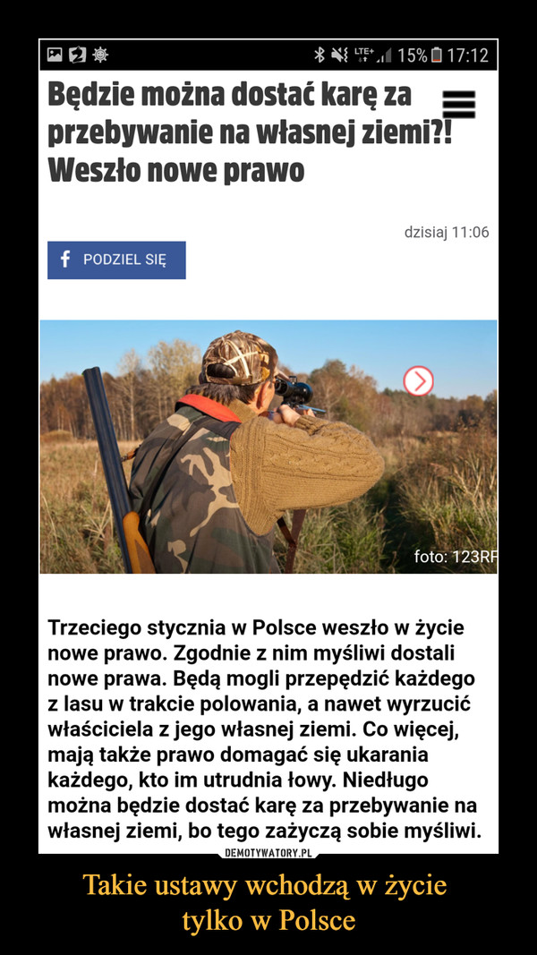 Takie ustawy wchodzą w życie 
tylko w Polsce
