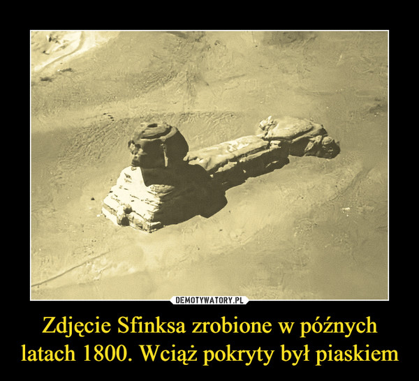 Zdjęcie Sfinksa zrobione w późnych latach 1800. Wciąż pokryty był piaskiem