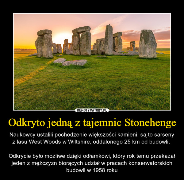 Odkryto jedną z tajemnic Stonehenge