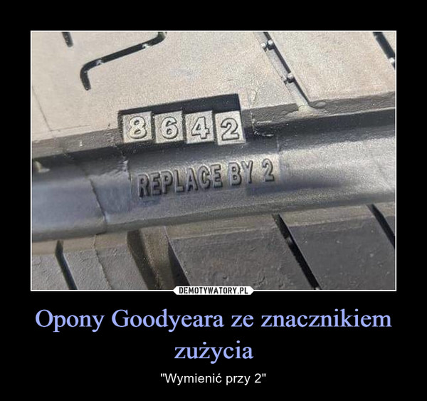 Opony Goodyeara ze znacznikiem zużycia