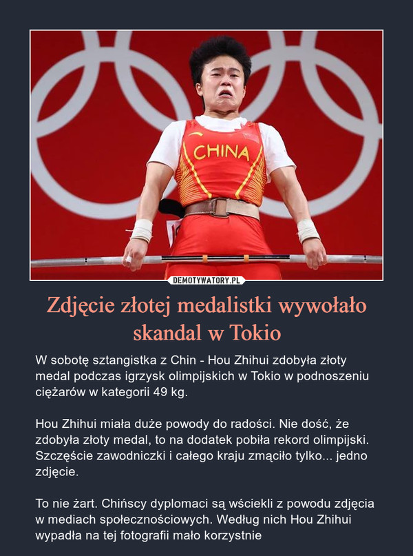 Zdjęcie złotej medalistki wywołało skandal w Tokio