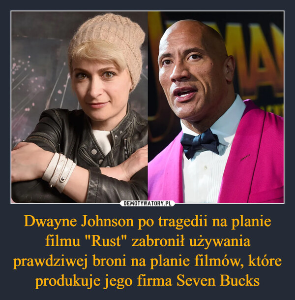 Dwayne Johnson po tragedii na planie filmu "Rust" zabronił używania prawdziwej broni na planie filmów, które produkuje jego firma Seven Bucks