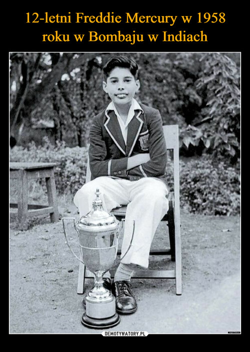 12-letni Freddie Mercury w 1958 roku w Bombaju w Indiach