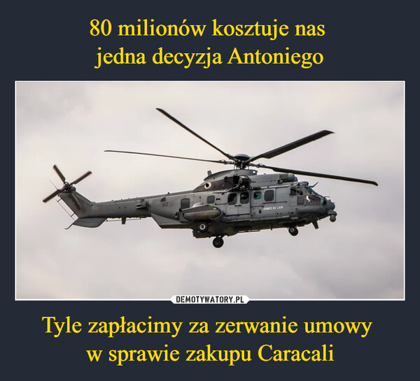 Tyle zapłacimy za zerwanie umowy w sprawie zakupu Caracali –  