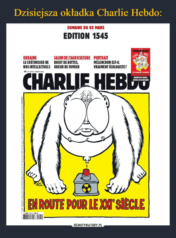 Dzisiejsza okładka Charlie Hebdo: