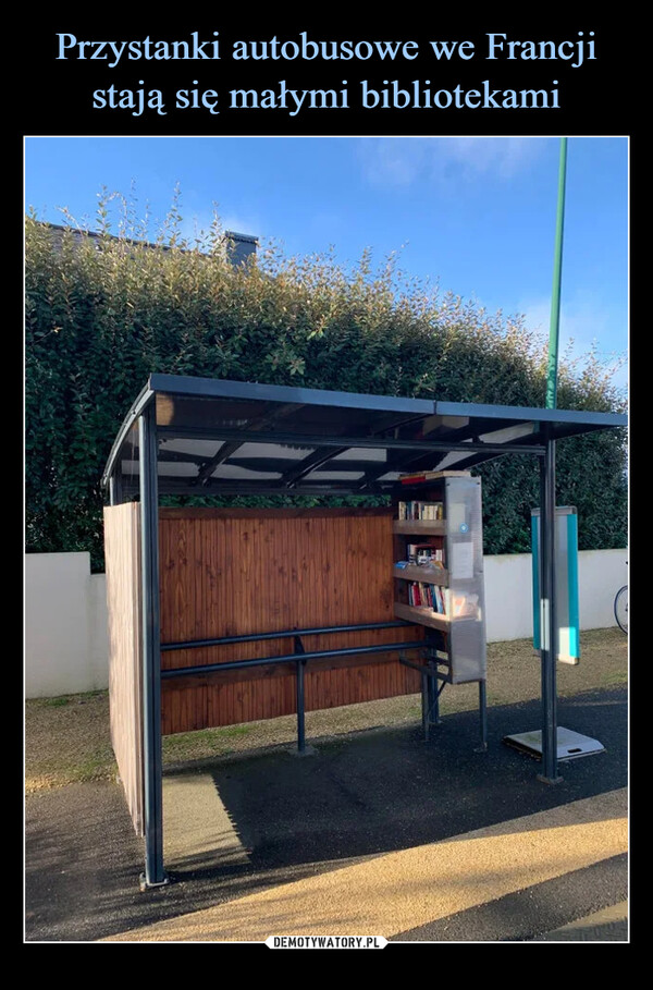 Przystanki autobusowe we Francji stają się małymi bibliotekami