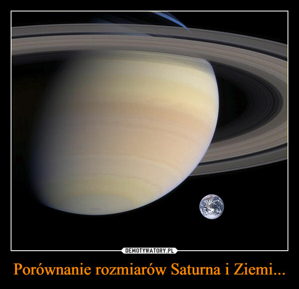 Porównanie rozmiarów Saturna i Ziemi... –  