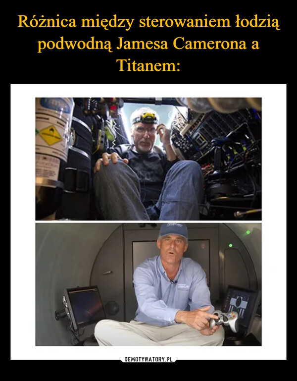 Różnica między sterowaniem łodzią podwodną Jamesa Camerona a Titanem: