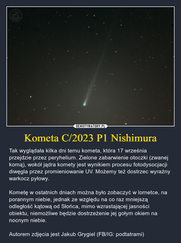 Kometa C/2023 P1 Nishimura
