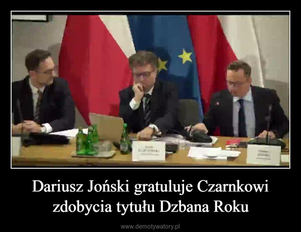 Dariusz Joński gratuluje Czarnkowi zdobycia tytułu Dzbana Roku –  